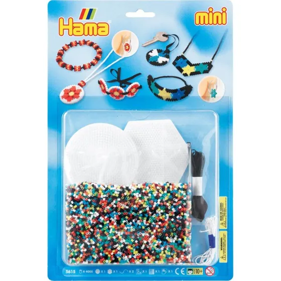 Hama Mini Perler Smykker 4000 stk. + 2 stiftplader