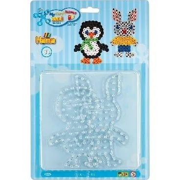Hama Maxi perleplader – Pingvin & Kanin (transparent)