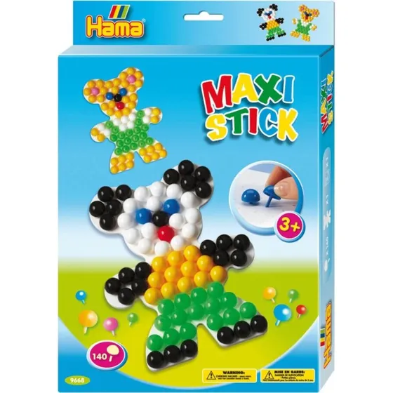 Hama Maxi Sticks Bamse - 140 stk. inkl. plade