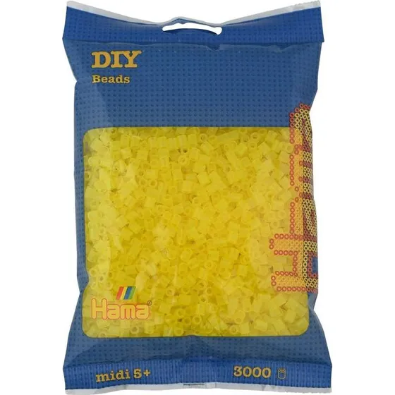 Hama Midi Perler 3.000 stk – Transparent Gul