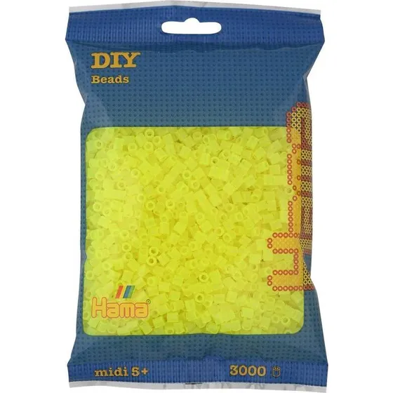 Hama Midi Perler Neon Gul 3000 stk