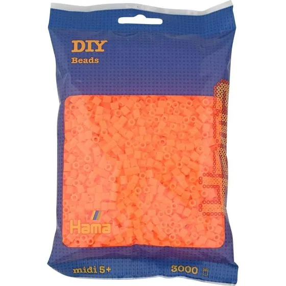Hama Midi Perler Neon Orange 3.000 stk