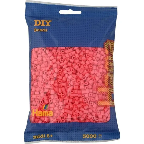 Hama Midi Perler 3000 stk – Pastel Rød
