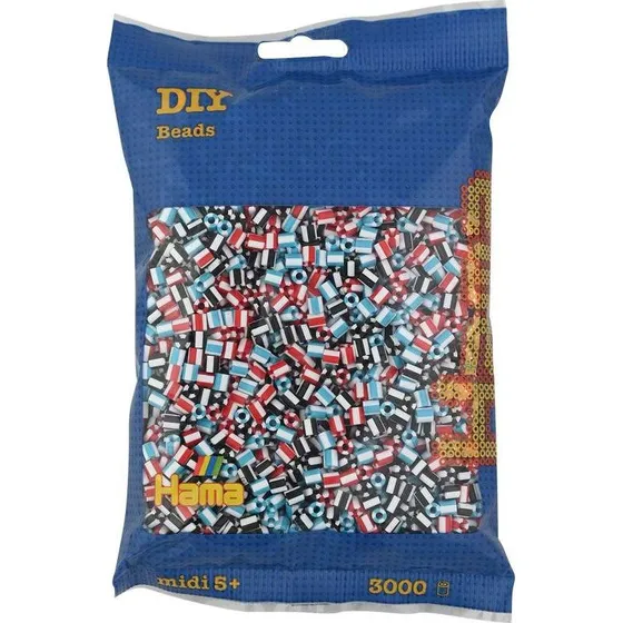 Hama Midi Perler Stribet Mix 91 - 3.000 stk
