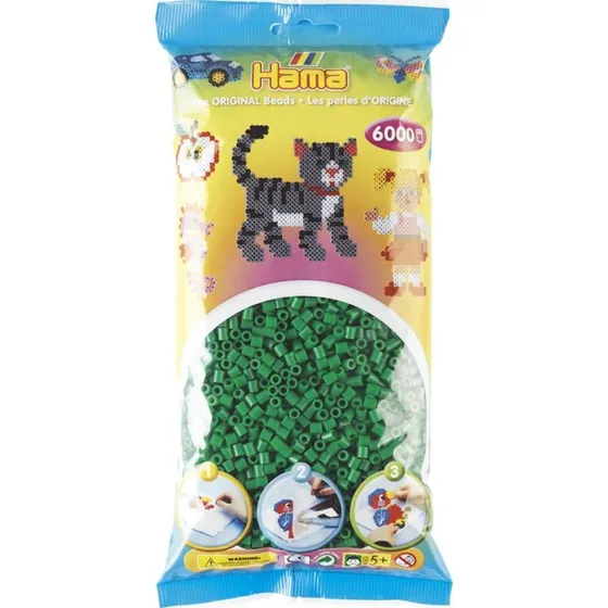 Hama Midi Perler - Grn 6.000 stk