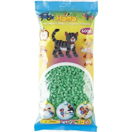 Hama Midi Perler 6000 stk – Lysegrøn