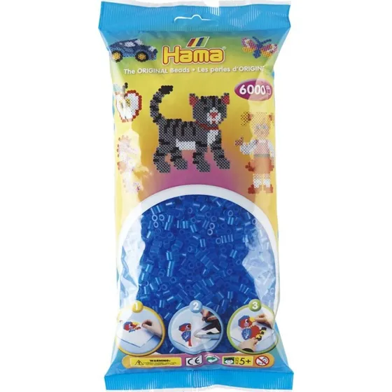 Hama Midi Perler 6000 stk – Transparent Mørkeblå