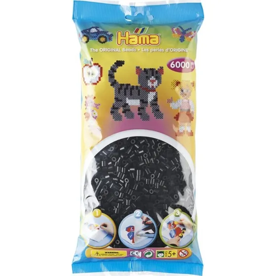 Hama Midi Perler Sort 6.000 stk