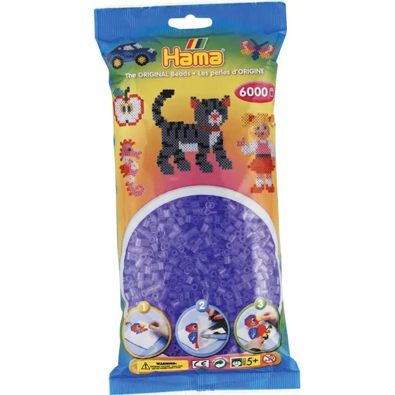 Hama Midi Perler 6.000 stk – Transparent Lilla