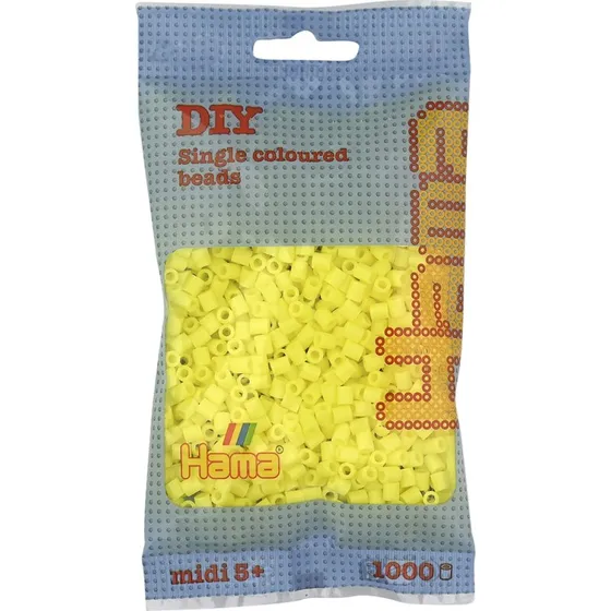 Hama Midi Perler 1000 stk – Pastel Gul (207-43)