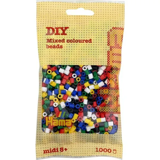 Hama Midi Perler 1000 stk  Mix 6 farver