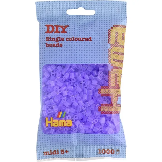 Hama Midi Perler 1000 stk  Transparent Lilla