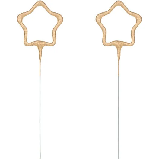 Stjernekastere 2 stk. – Gyldne stjerner 30 sek, 16,5 cm