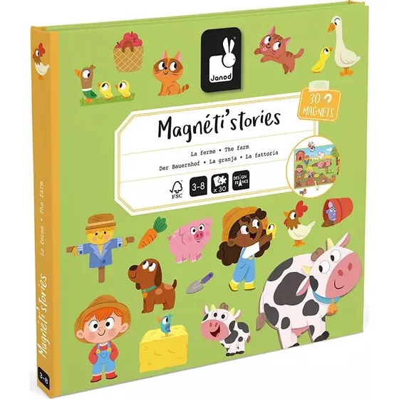 Janod Magneti'Stories Bondegård – Magnetbog med 30 magneter