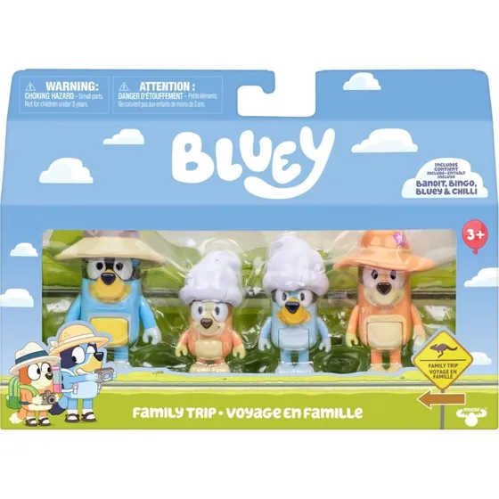Bluey Familie 4-pak – Family Trip figurer