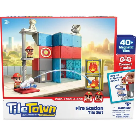 Tile Town Brandstation - Magnetisk byggest 46 dele