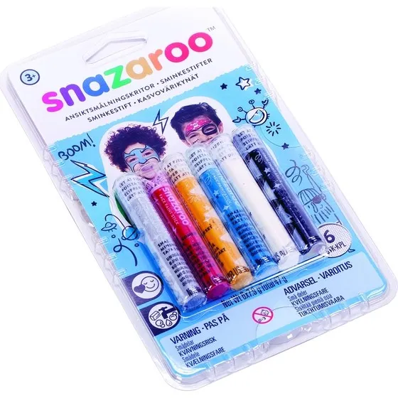 Sminkefarvestifter 6-pak  Bl nuancer