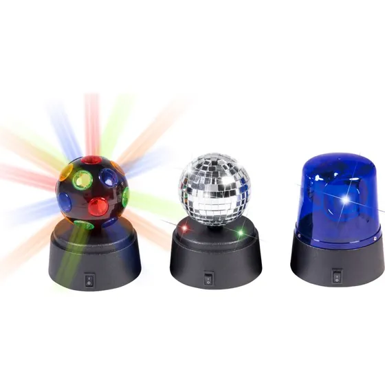 Mini diskolys 3-pak – LED roterende partylys