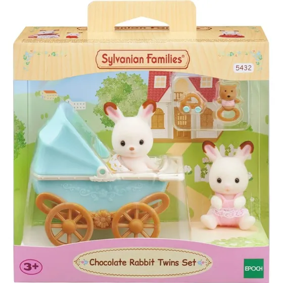 Sylvanian Families Chokoladekanin-tvillinger med barnevogn