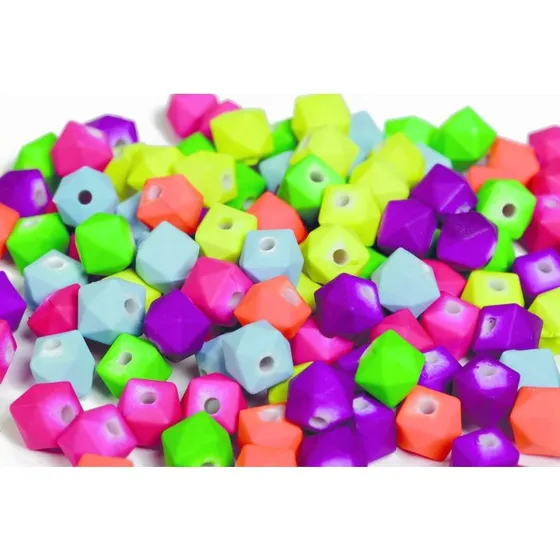 Neonperler Oktogram 8 mm 125 g - mat mix i bøtte