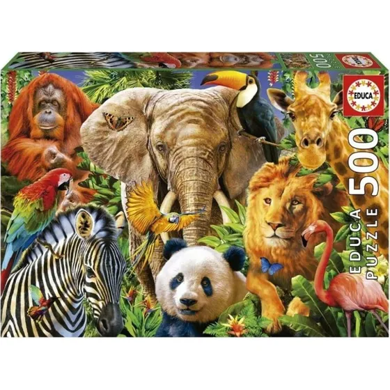 Educa Puslespil 500 brikker – Wild Animal Collage