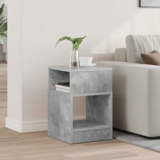 Endebord Betongrå 30,5x30x45 cm – Konstrueret træ