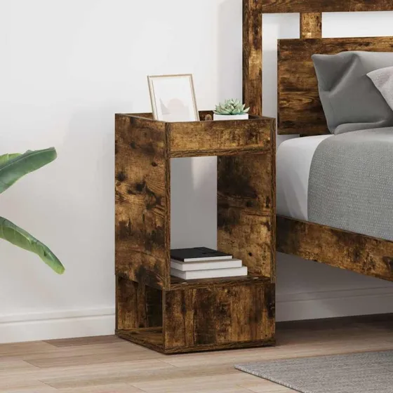 Endeborde 2 stk røget eg 30x30x56 cm – konstrueret træ