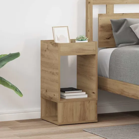 Artisan endebord 2 stk, egetræ-look 30x30x56 cm