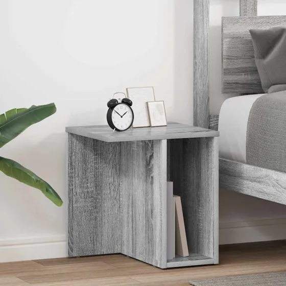 Endebord sæt 2 stk Grå Sonoma 37x32x40 cm - Konstrueret træ
