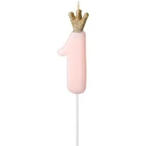 Fødselsdagslys på stik, lyserød – 1 stk