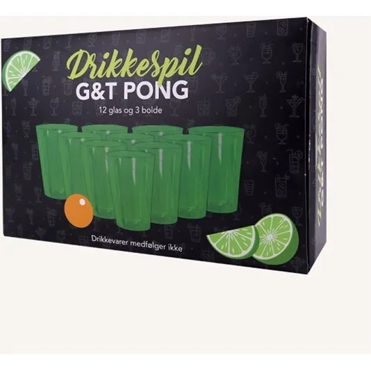 G&T Pong drikkespil – 12 kopper & 3 bolde