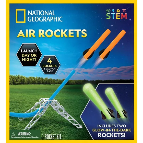 National Geographic Air Rockets – 4 raketter med fodpumpe (8+)
