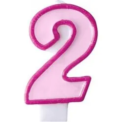 Fødselsdagslys Pink 70 mm med Øjne – 1 stk.