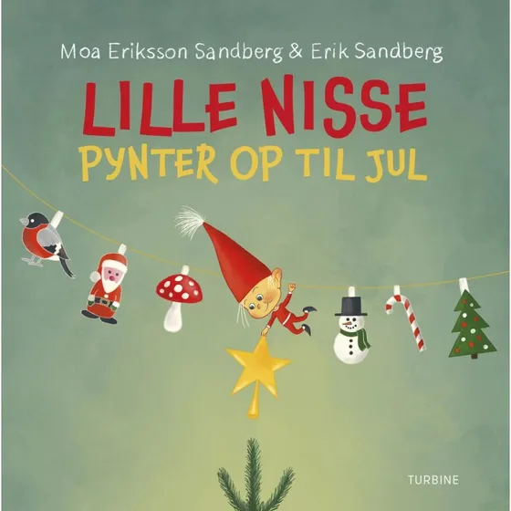 Lille Nisse pynter op til jul - papbog