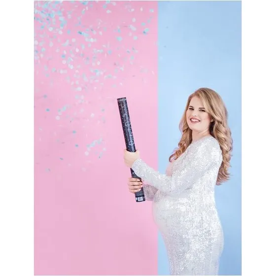 Konfettirør 60 cm Gender Reveal - Boy (lyseblå)