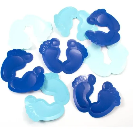Konfetti med babyfødder, blå XL
