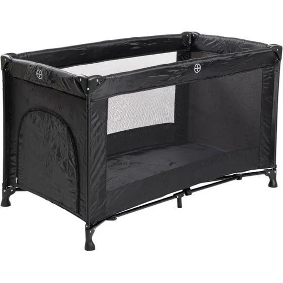 BabyTrold rejseseng med åbning i gavl, sort