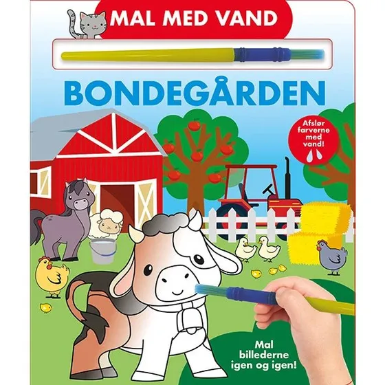 Mal med vand: Bondegården (papbog med pensel)