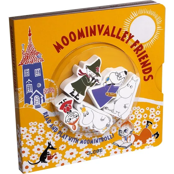 Moominvalley Friends – engelsk bog med træfigurer