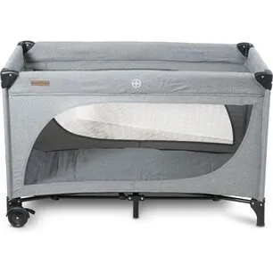 Weekendseng med åbning og låsbare hjul - Grå