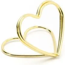 10 stk. Bordkortholder Hjerteformet Guld