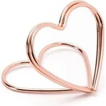 Bordkortholdere Hjerteformet Roseguld, 10 stk