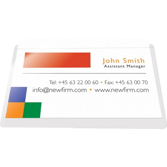 Visitkortlommer 95 x 60 mm selvklæbende, åben i lang side - 10 stk