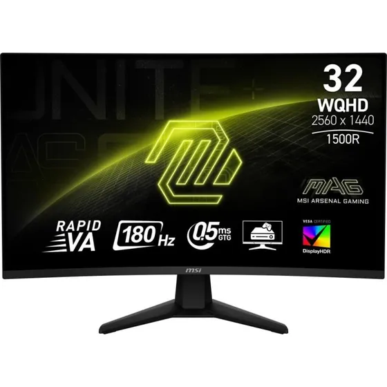 MSI MAG 32CQ6F 32" WQHD 180Hz kurvet gaming-skrm