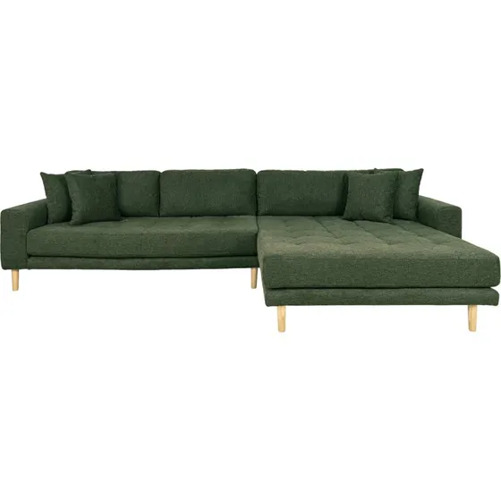 Lido loungesofa højre chaiselong olivengrøn (4 puder)