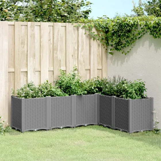 Plantekasse 160x120x53 cm PP lysegrå