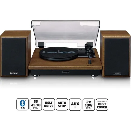 Lenco LS-100WD pladespiller med Bluetooth og trhjttalere