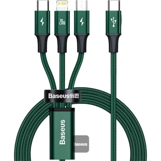 Baseus Rapid Series 3-i-1 USB-C kabel 1,5 m (Grn)