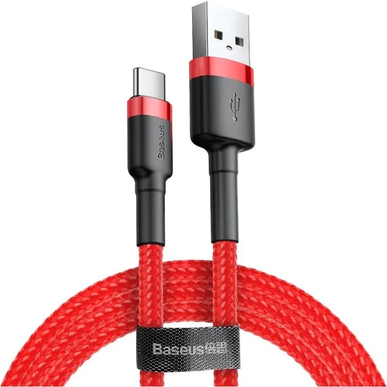 Baseus Cafule USB-C kabel 3 m  Nylonflettet, 2A, rd