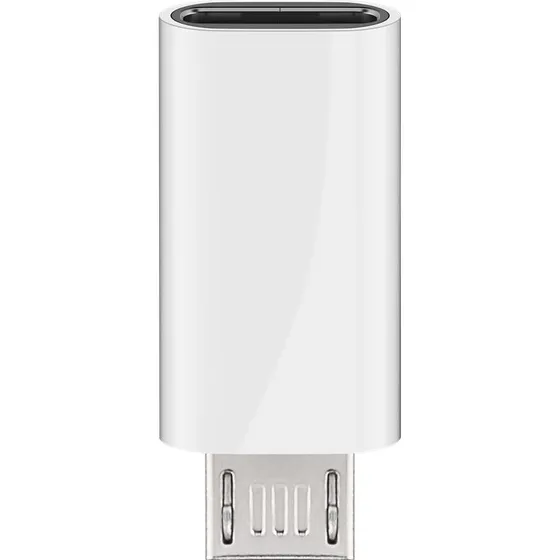 Micro-USB til USB-C adapter (OTG) - hvid